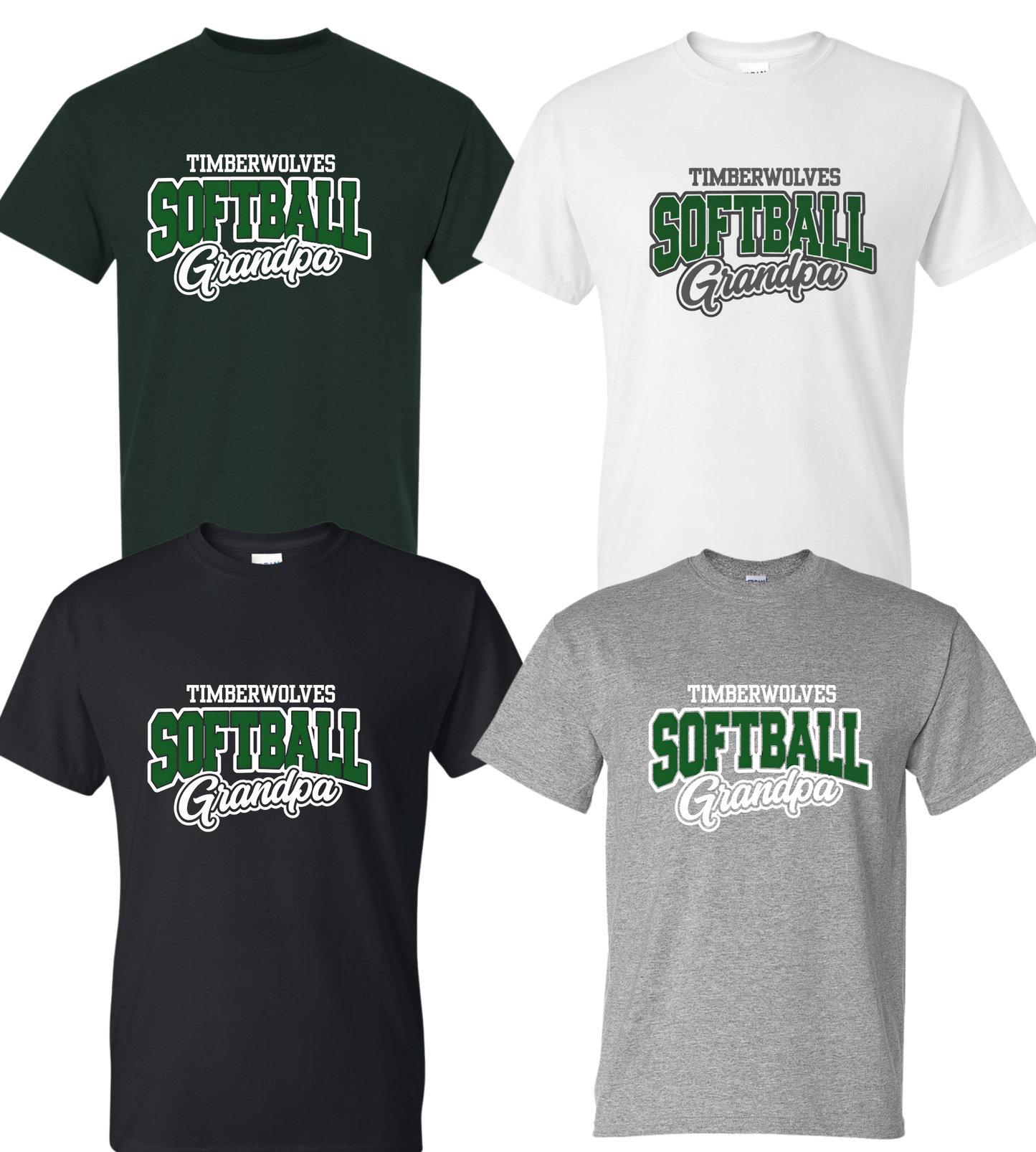 Midland Timberwolves Softball Grandpa Short Sleeve T-Shirt