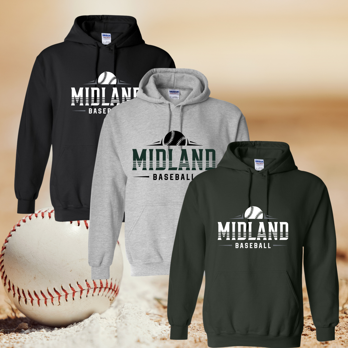 Midland Middle School Baseballl Hoodie