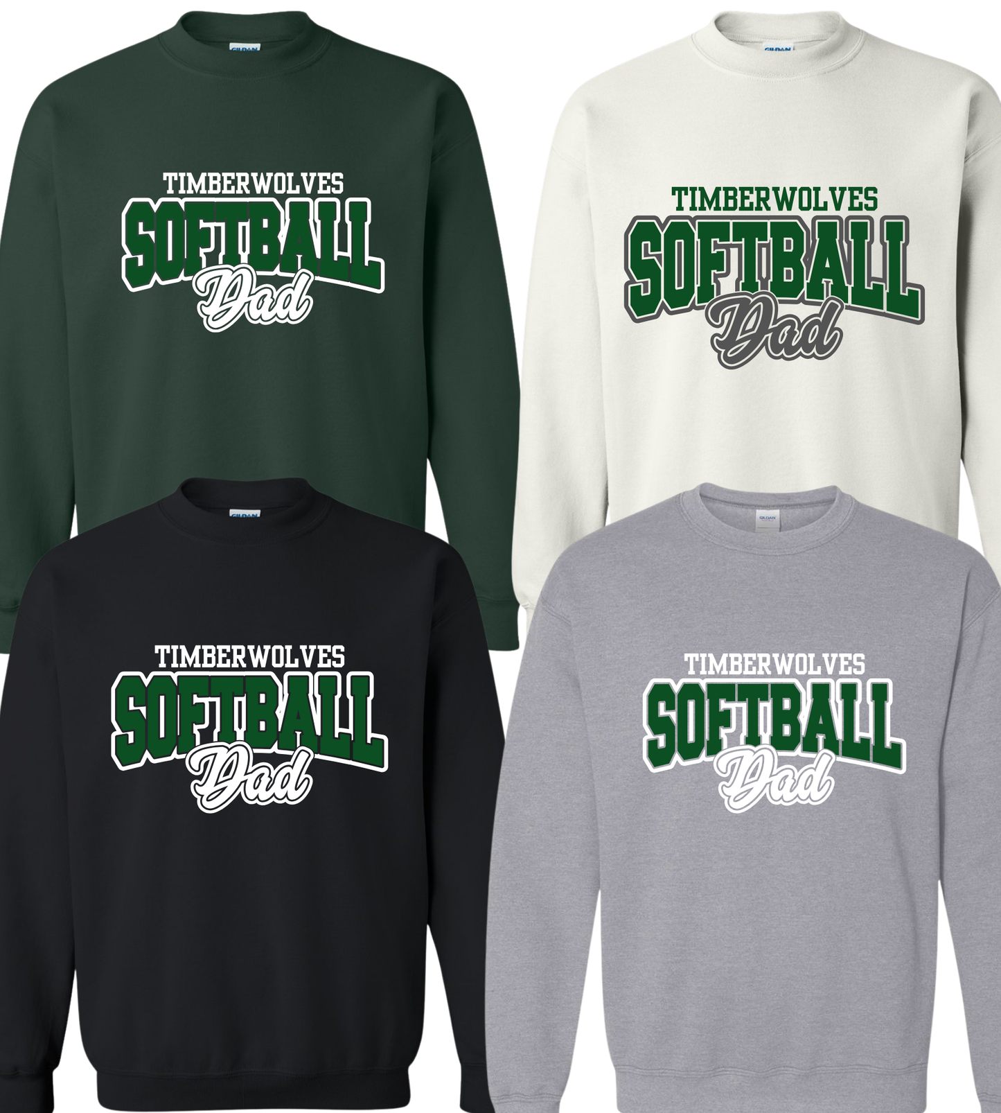 Midland Timberwolves Softball Dad Crewneck