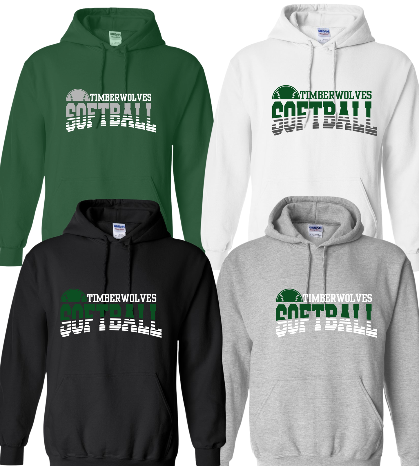 Midland Timberwolves Softball Hoodie Style 1