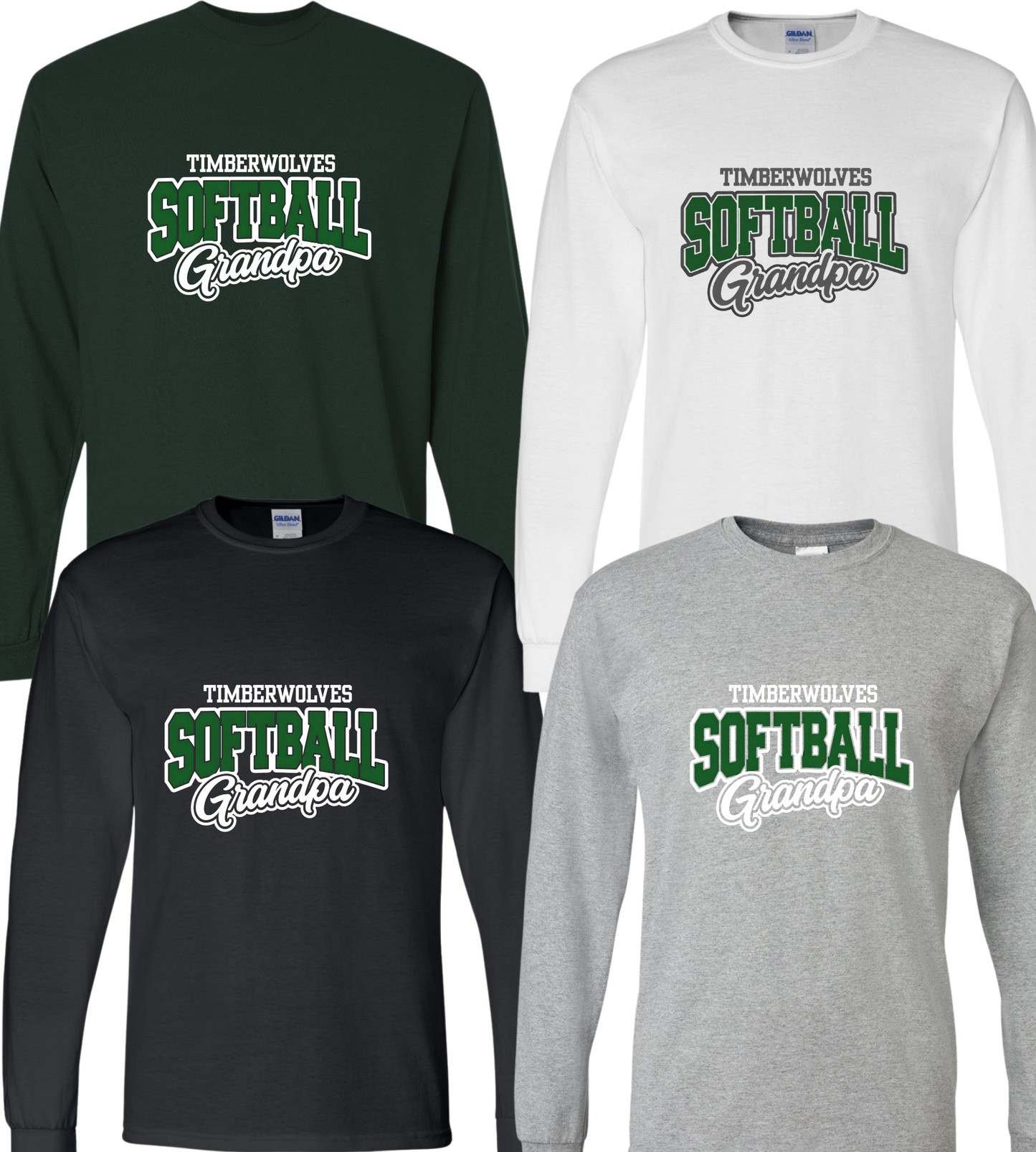 Midland Timberwolves Softball Grandpa Long Sleeve T-shirt