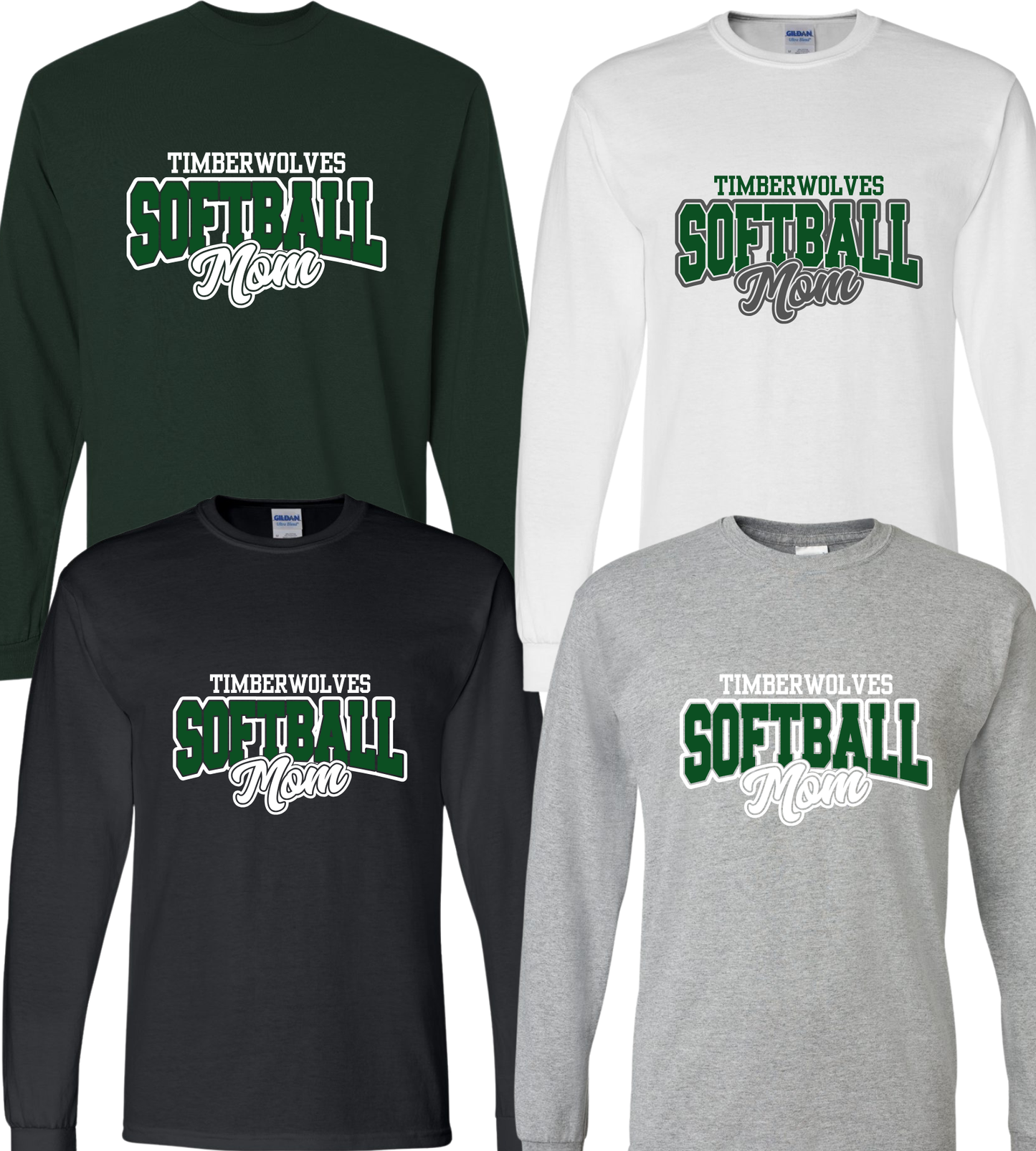 Midland Timberwolves Softball Mom Long Sleeve T-shirt