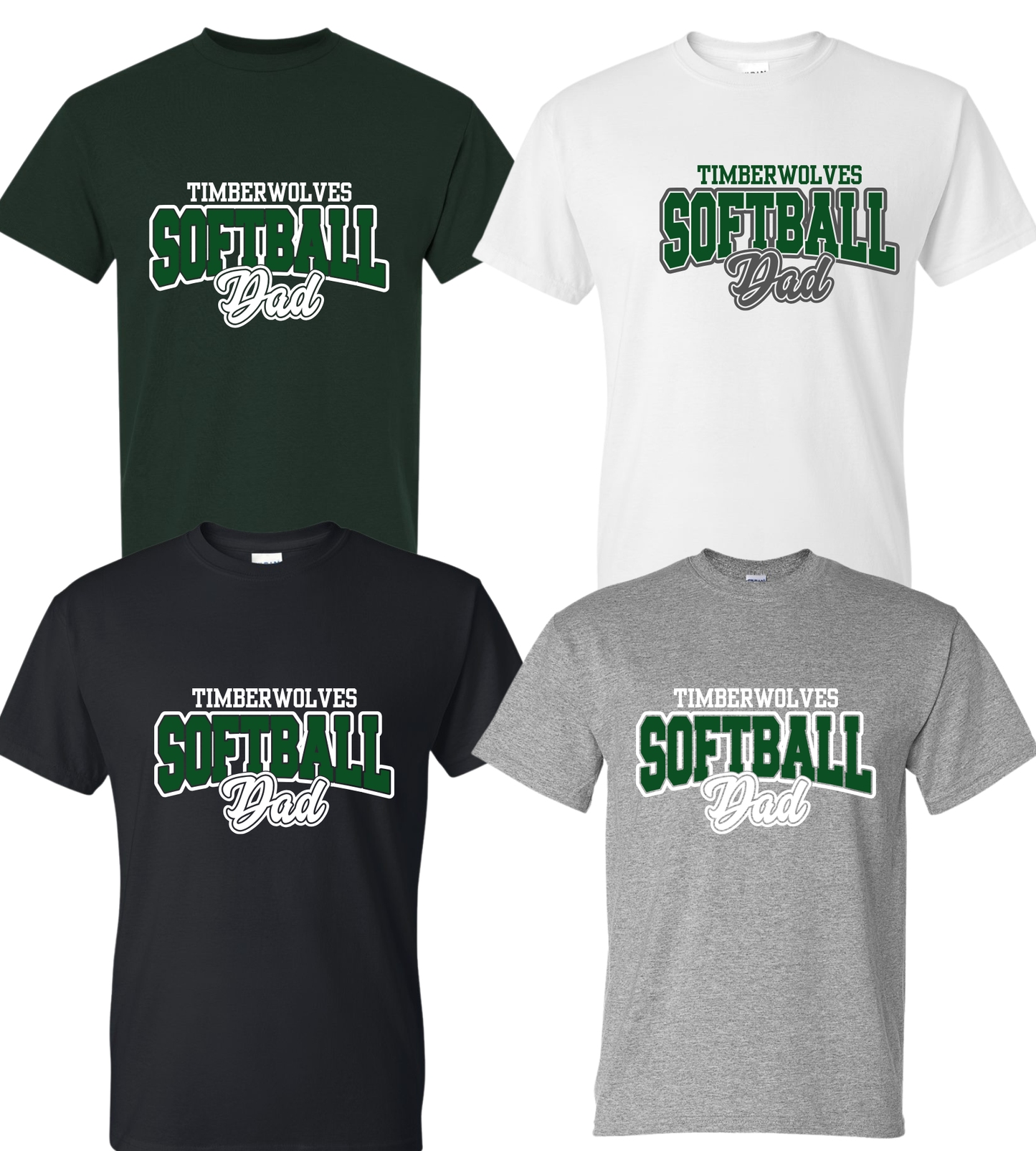 Midland Timberwolves Softball Dad Short Sleeve T-Shirt