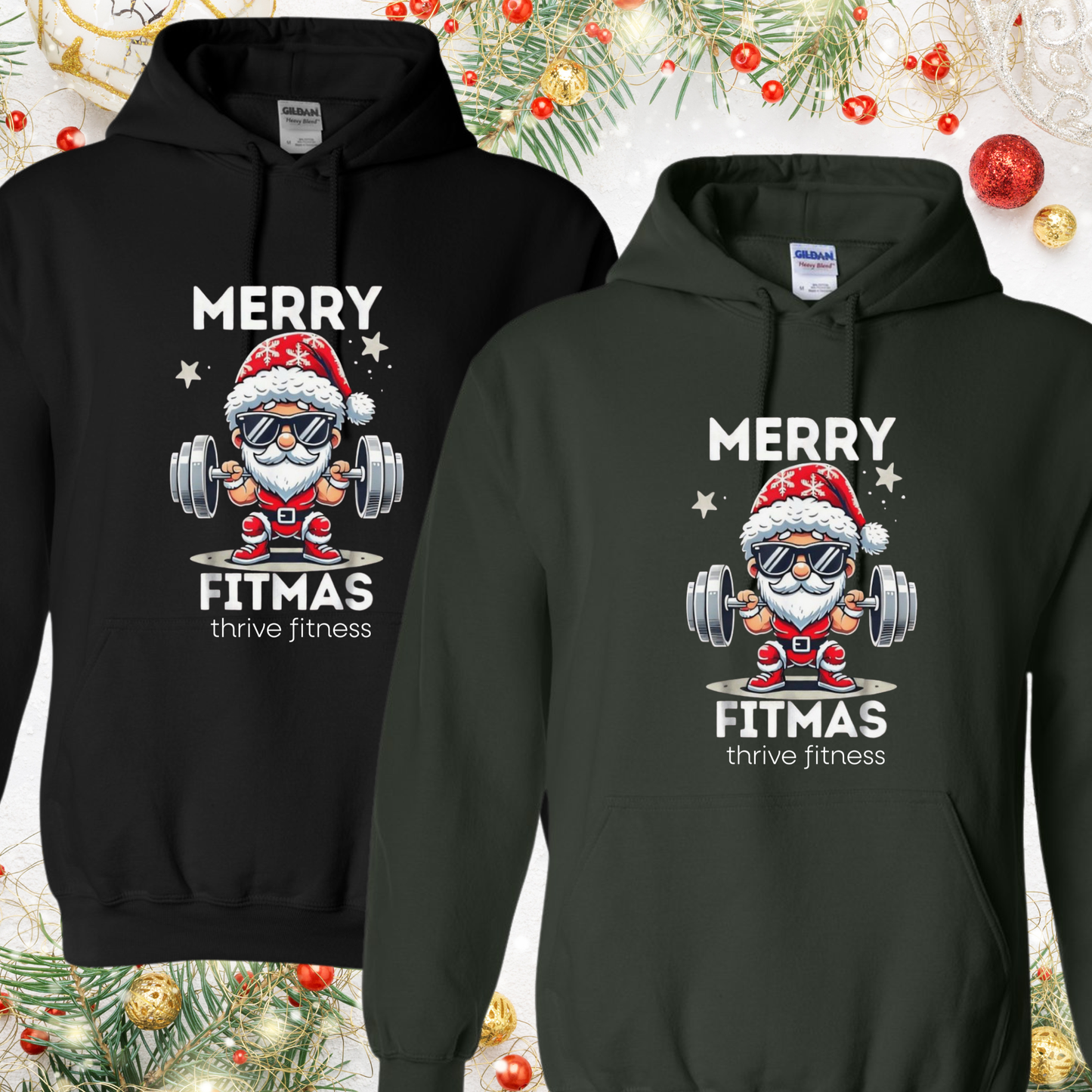 Thrive Fitness Christmas Squats Tree Hoodie