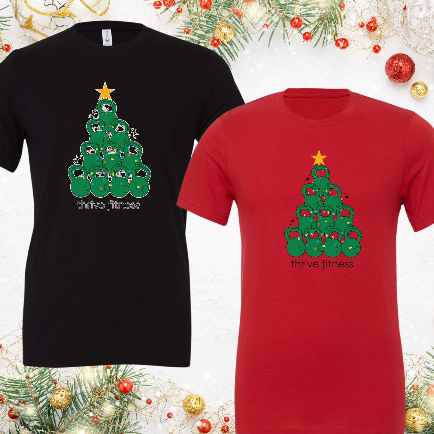 Thrive Fitness Christmas Kettlebell Tree T-Shirt