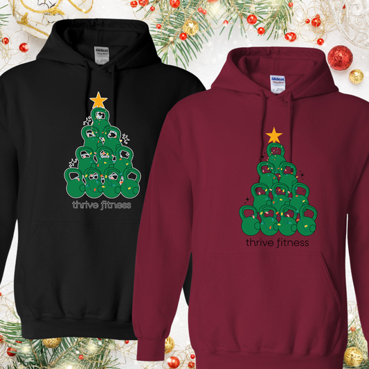 Thrive Fitness Christmas Kettlebell Tree Hoodie