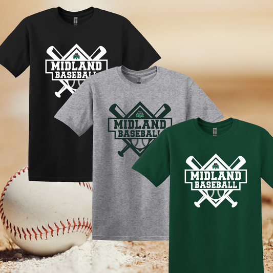 Midland Middle School Baseball Short Sleeve T-Shirt