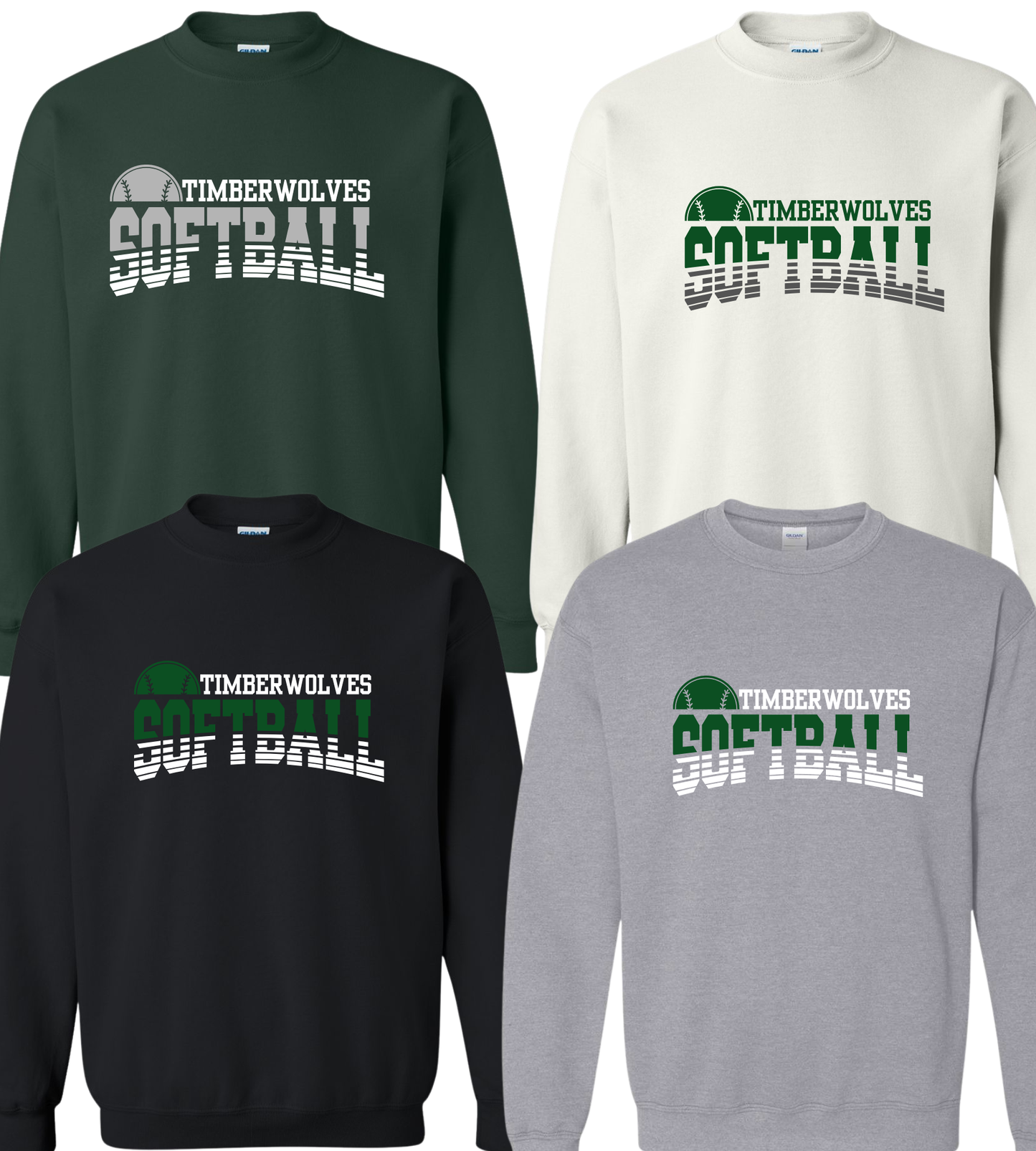 Midland Timberwolves Softball Crewneck Style 1