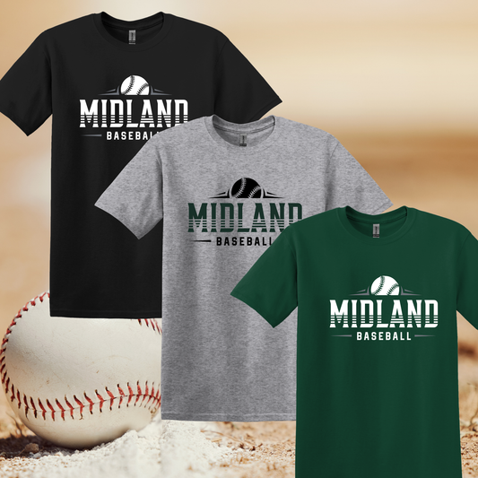 Midland Middle School Baseball Short Sleeve T-Shirt