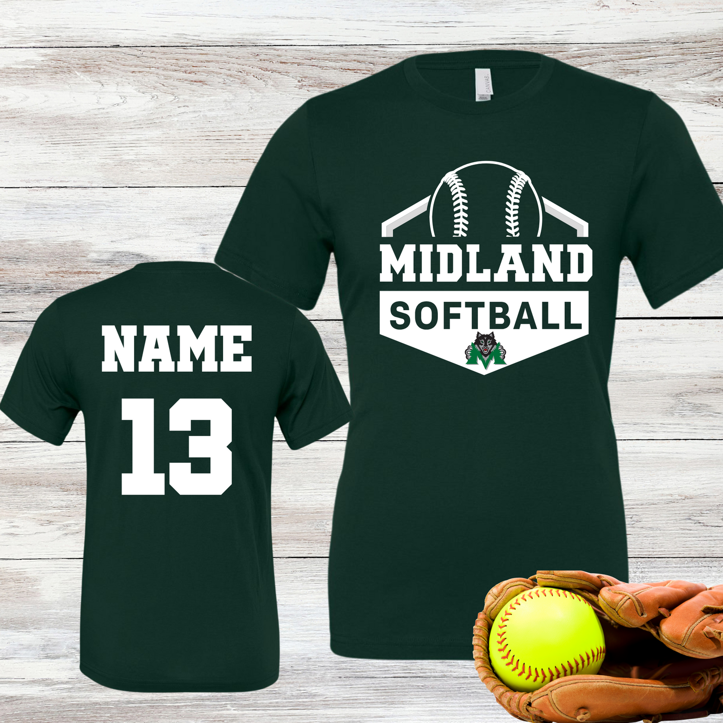Midland Middle School Softball Short Sleeve T-Shirt