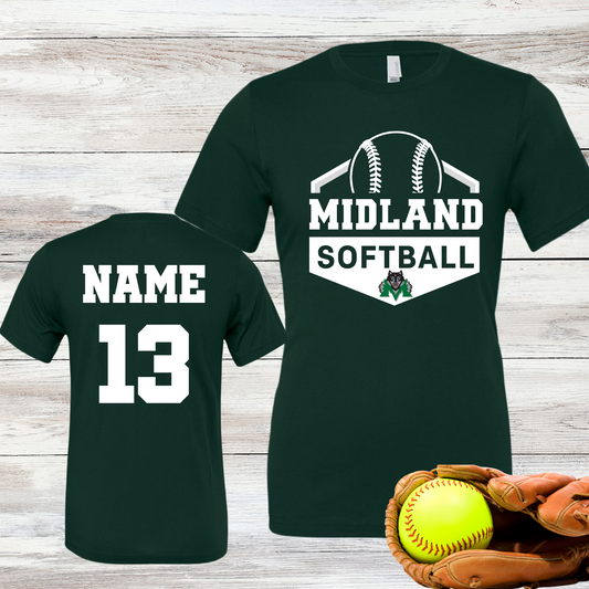 Midland Middle School Softball Short Sleeve T-Shirt