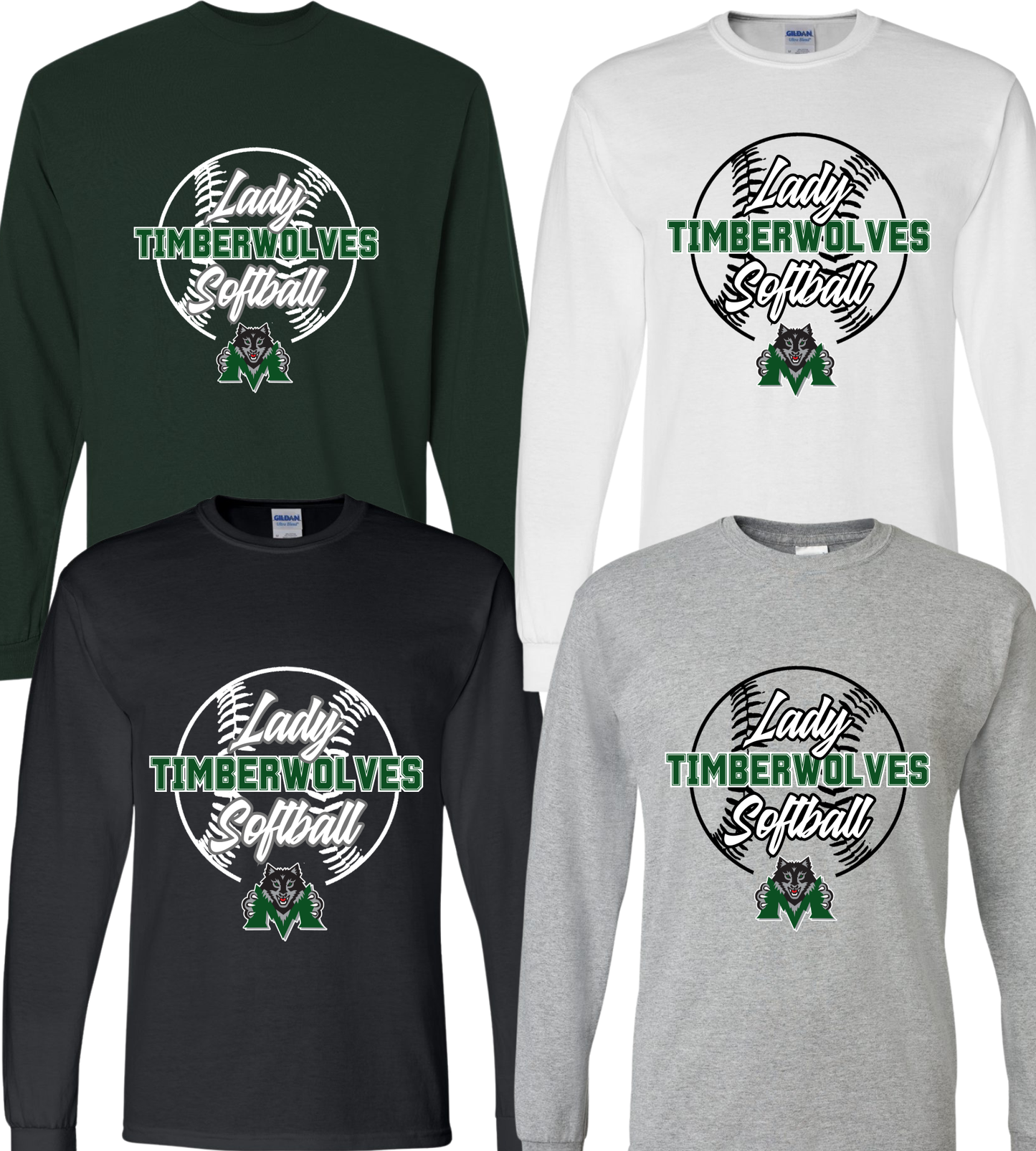 Midland Timberwolves Softball Long Sleeve T-shirt Style 2