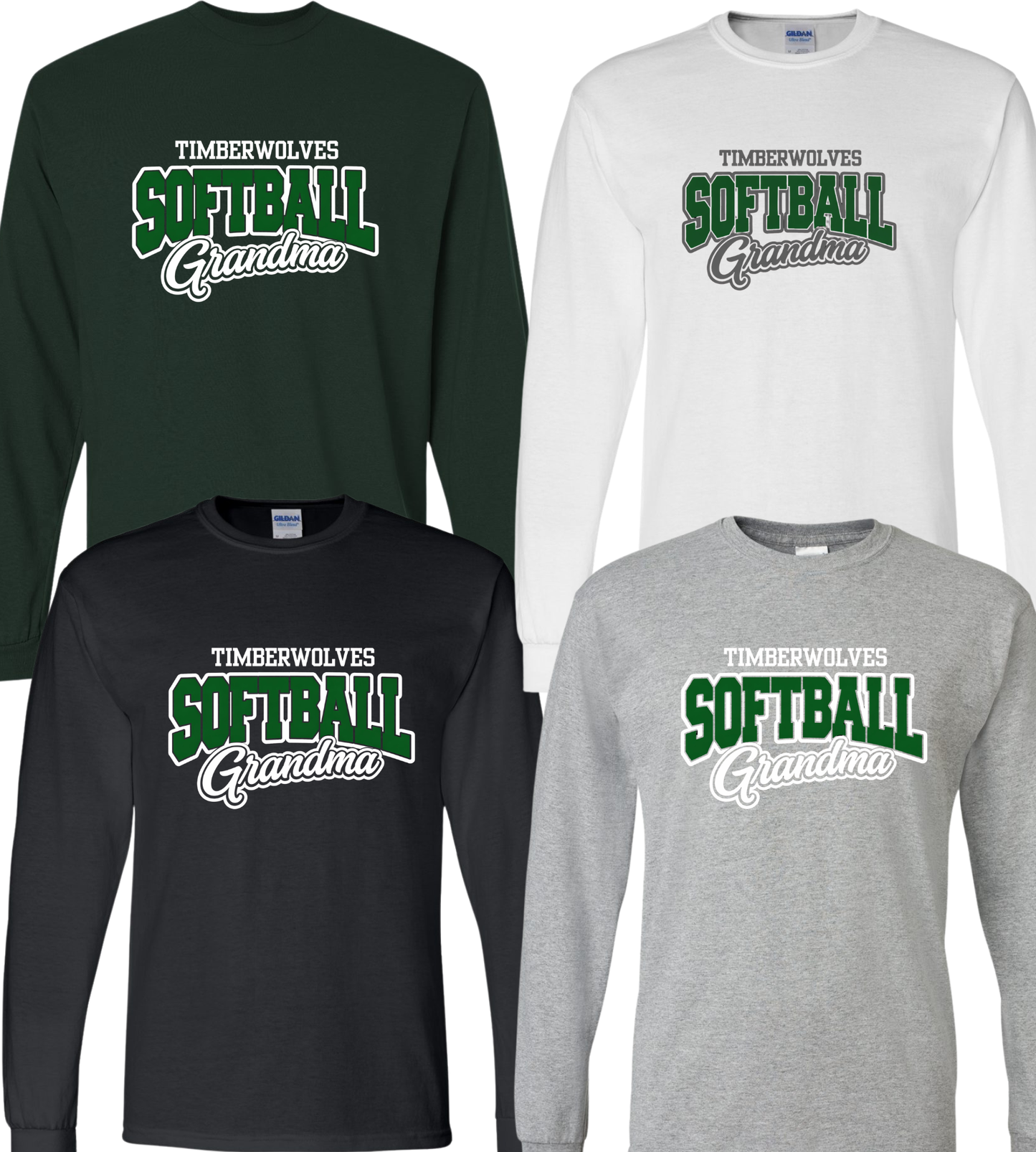 Midland Timberwolves Softball Grandma Long Sleeve T-shirt