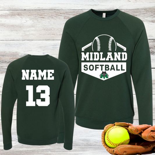 Midland Middle School Softball Crewneck