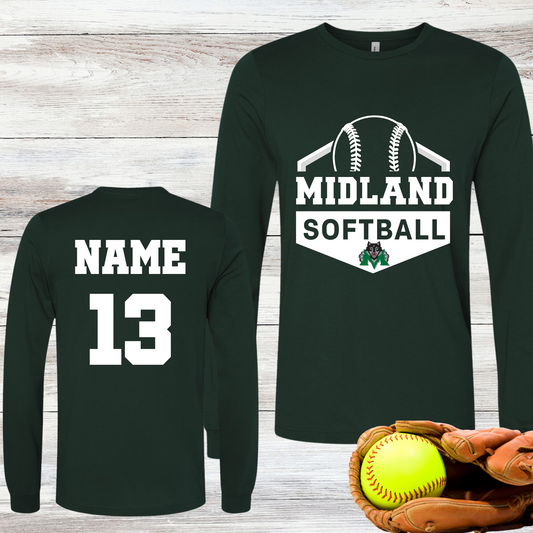 Midland Middle School Softball Long Sleeve T-shirt