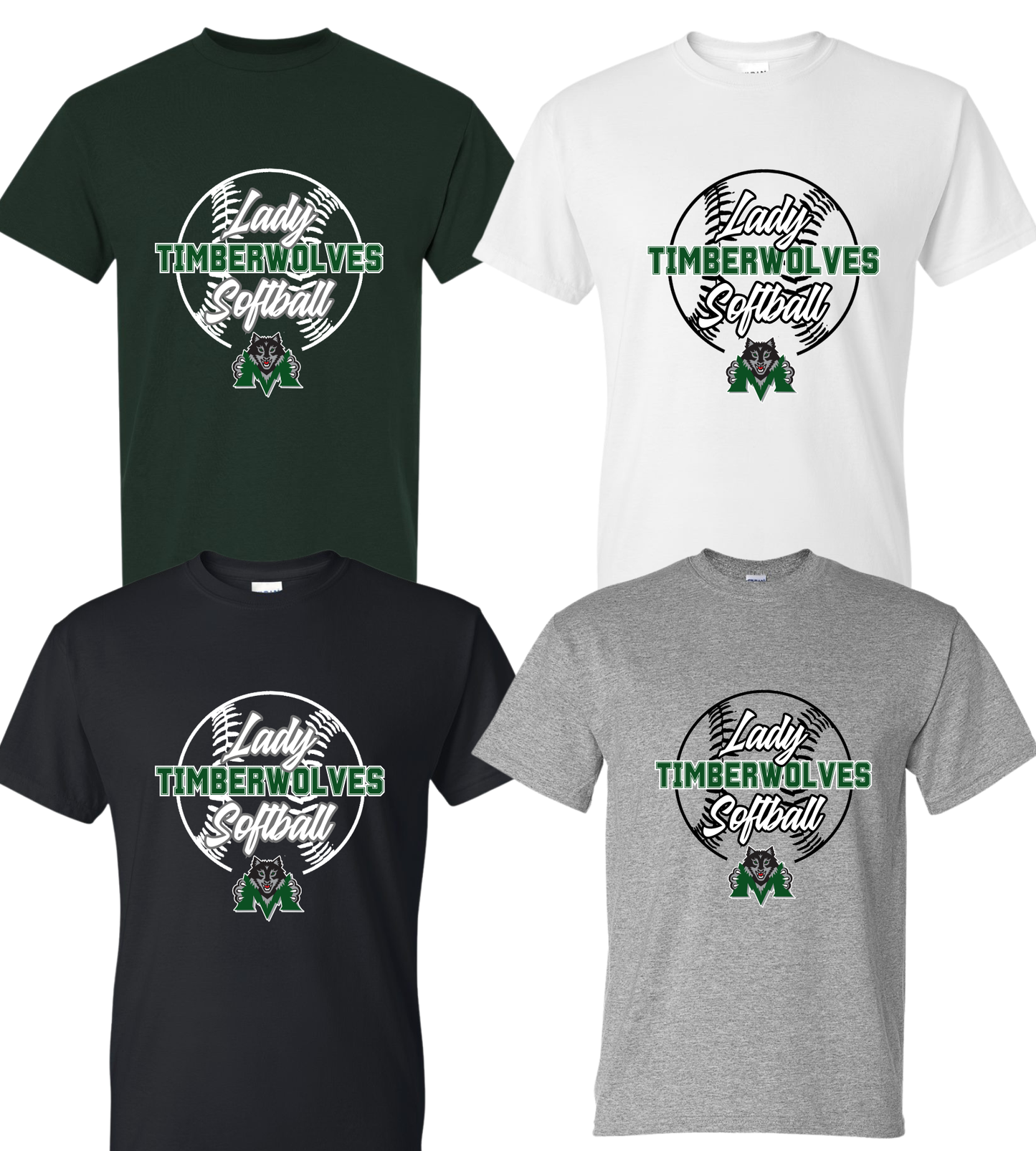 Midland Timberwolves Softball Short Sleeve T-Shirt Style 2