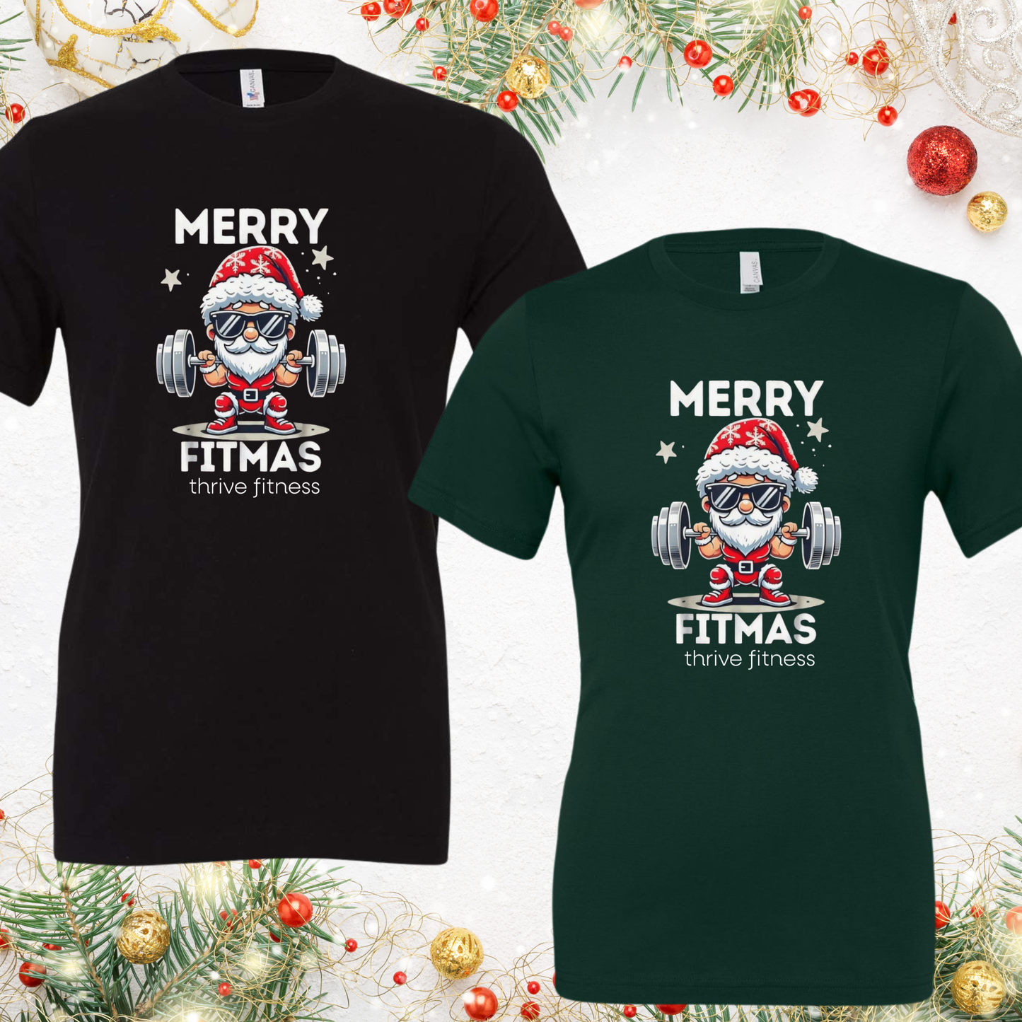 Thrive Fitness Christmas Squats Tree T-shirt